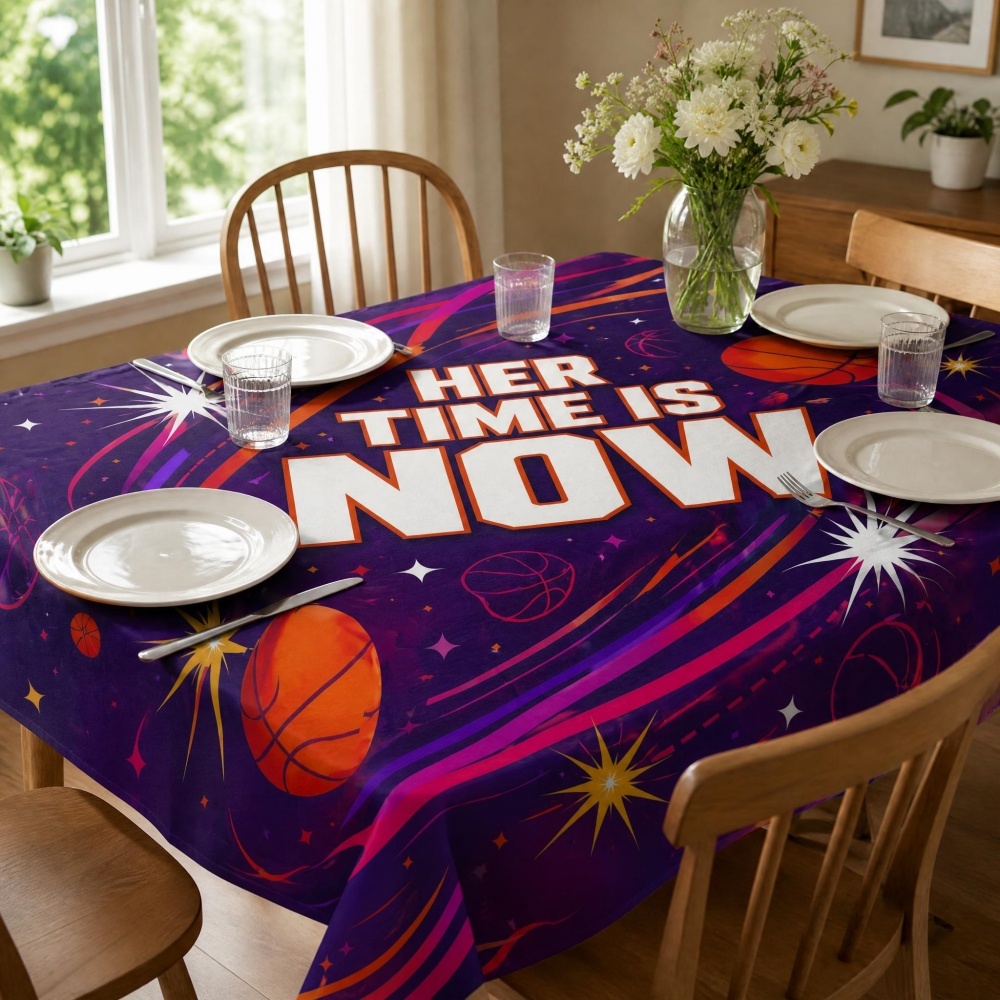 Party Games Girls Night - Basketbaltafelkleed, tafelkleed met ster-meteorpatroon, tafelkleed van