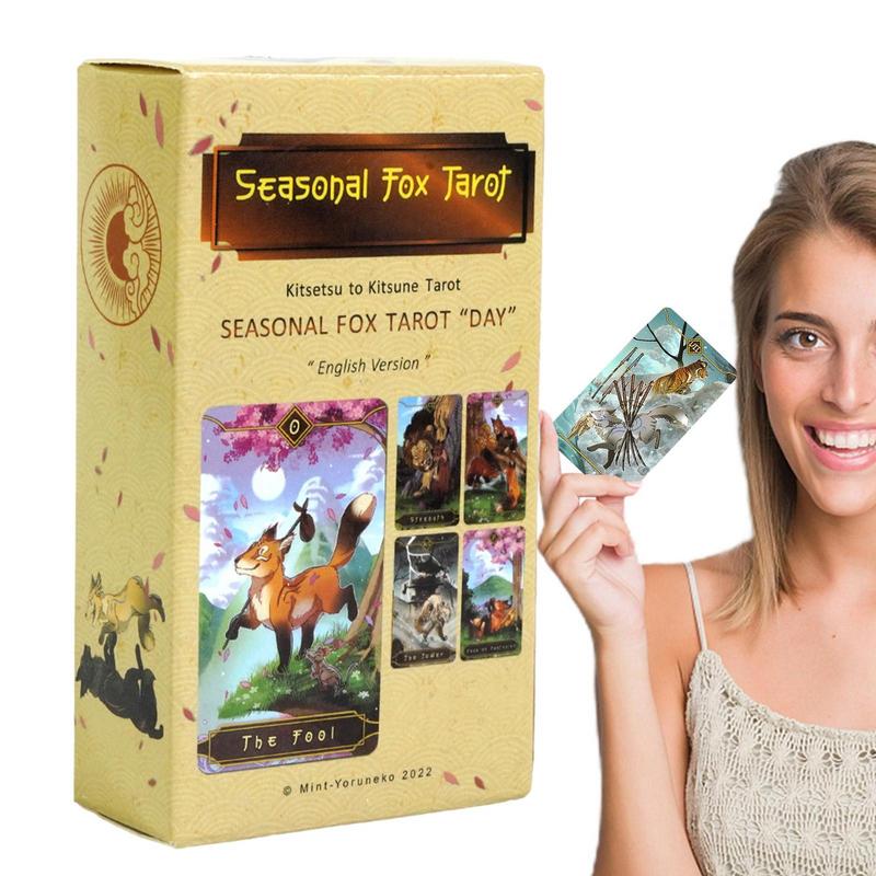 Party Games Meaning - 78 Stuks Tarotkaarten Seizoensgebonden Vos Orakeldek